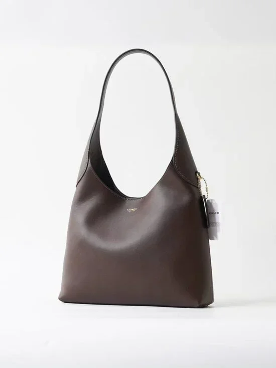 Coach Brooklyn Series Retro Brown Leather Shoulder Bag - Picture 1 of 9